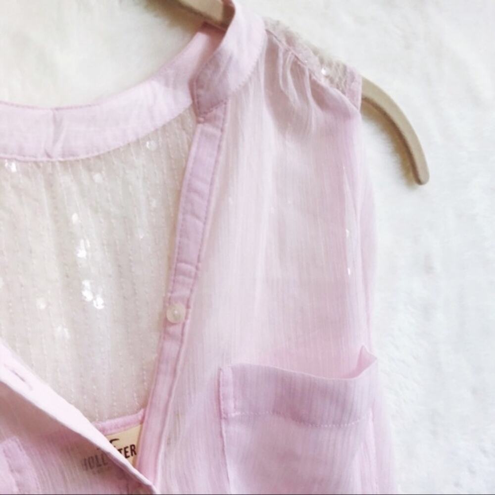 Hollister Pink Sequined Transparent Tank Top - Picture 4 of 8